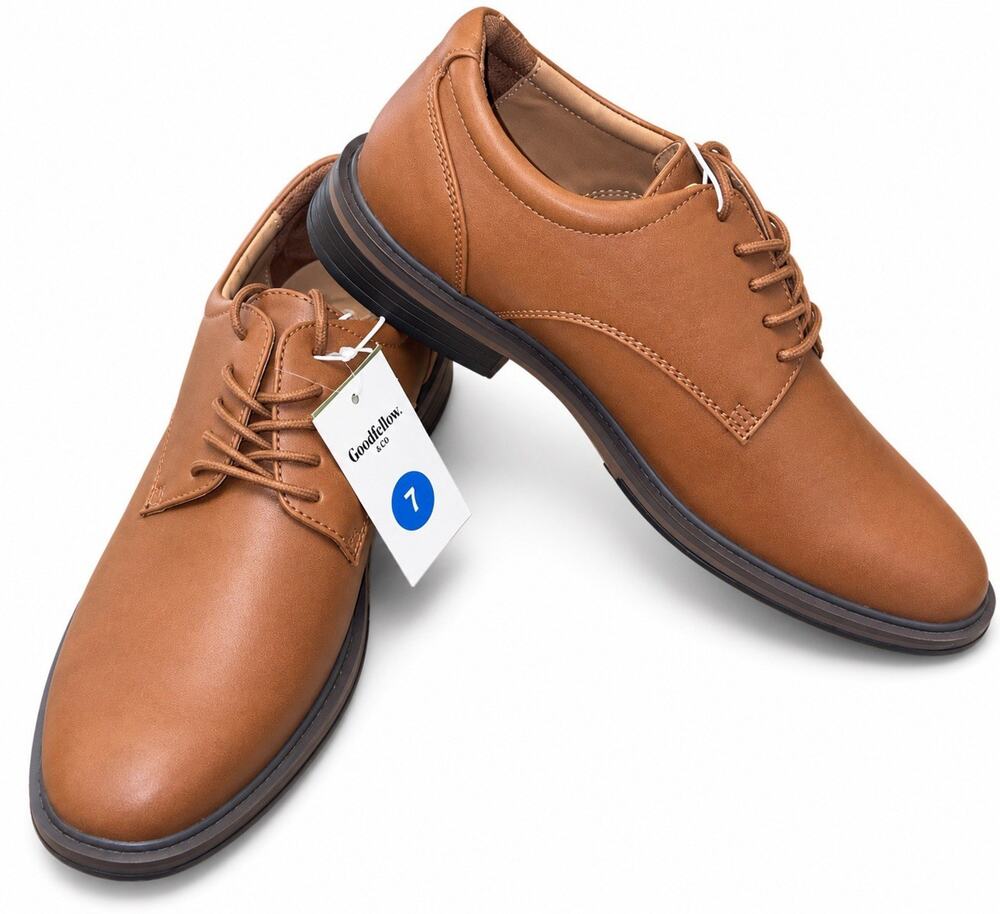 Goodfellow & Co Men’s Leo Oxford Dress Shoes Brown Lace Up Size 7 New